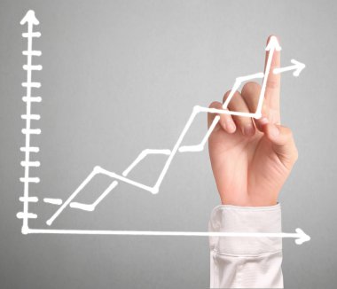 işadamı ile elden gelen finansal simgeler 