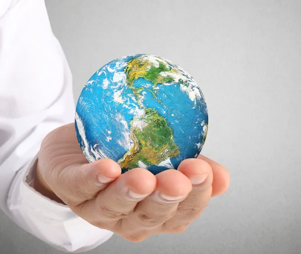 Human hand holding  globe  Elements of  image furnished by NASA — Stock Photo, Image