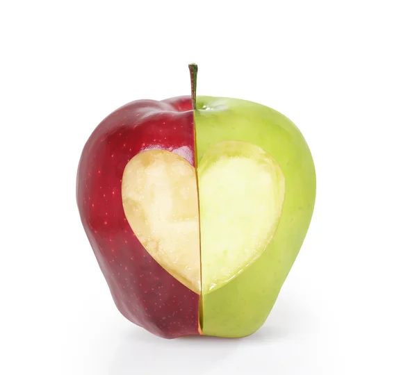 Heart Shape love Apple — Stock Photo, Image