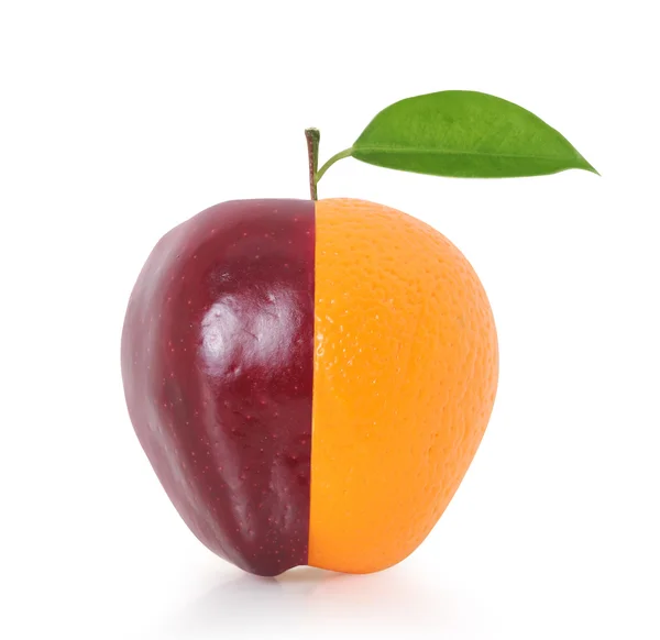 Manzana y naranja Imagen de stock