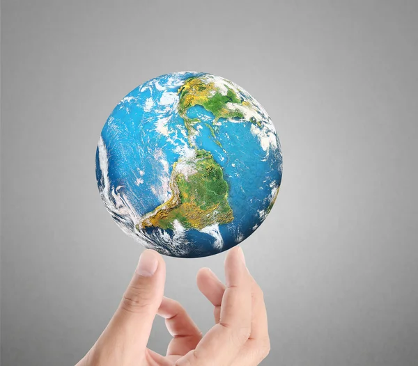 Human hand holding  globe  Elements of  image furnished by NASA — Stock Photo, Image