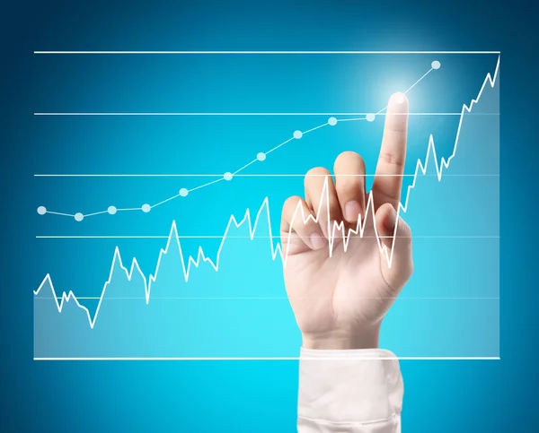 Businessman Touching graph — Stock Photo, Image