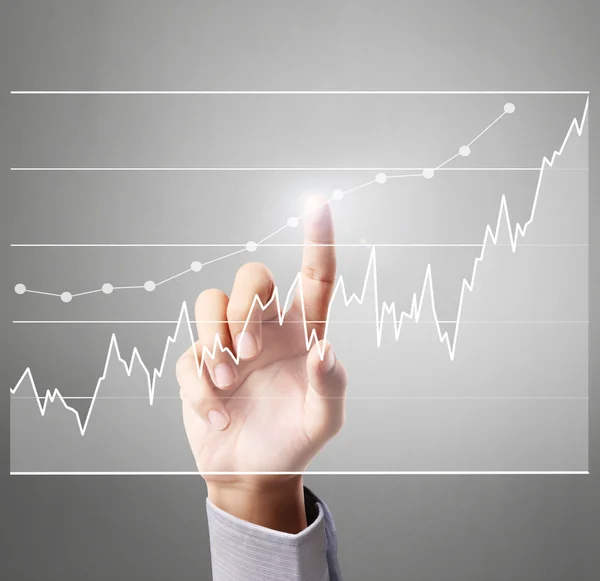 Grafik dokunmadan işadamı — Stok fotoğraf