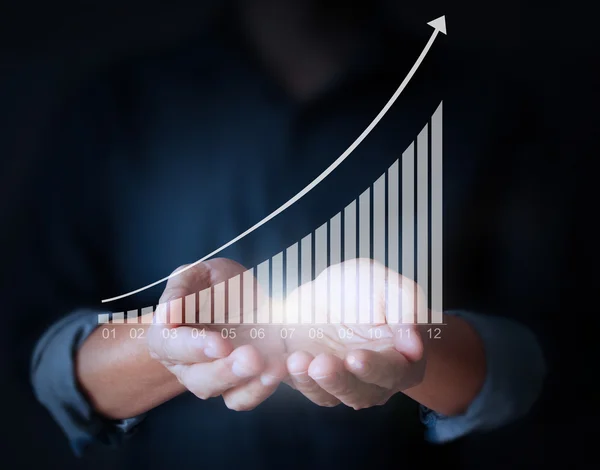 Graphs in the hand, — Stock Photo, Image