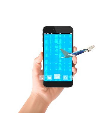 Akıllı telefon elinde.