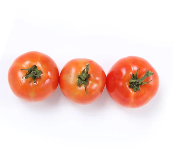 Tomaten ganz und auf weiß — Stockfoto