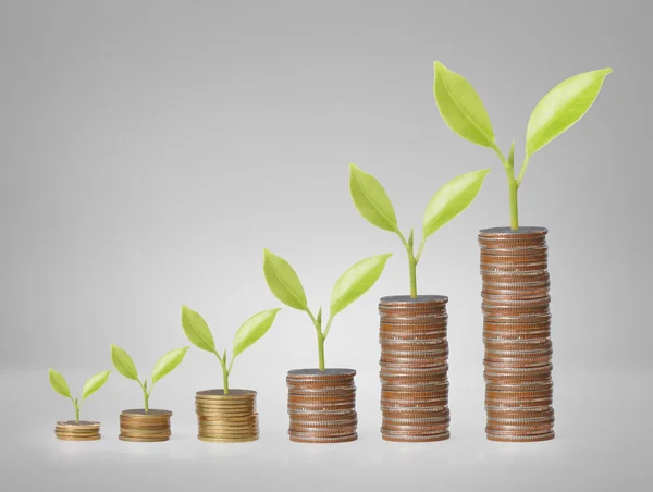 Monedas gráfico mercado de valores — Foto de Stock