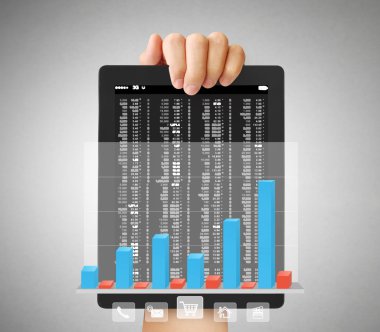 tablet bilgisayar kullanarak ele