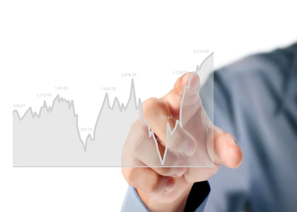 Lhat koncepció kézzel érkező pénzügyi diagram szimbólumokkal — Stock Fotó