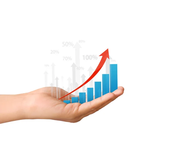 Elden gelen mali grafik sembolleri ile nvestment kavramı — Stok fotoğraf
