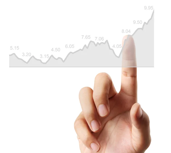 Nvestment koncept med finansiella diagram symboler kommer från hand — Stockfoto