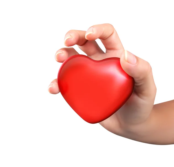 Red heart in hands — Stock Photo, Image