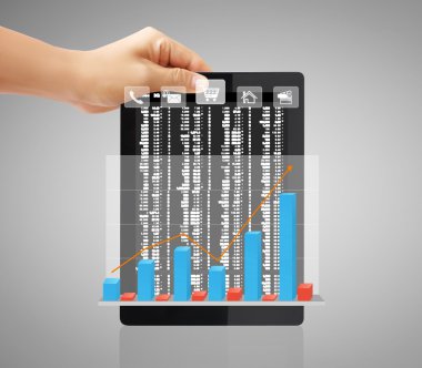 tablet bilgisayar kullanarak ele