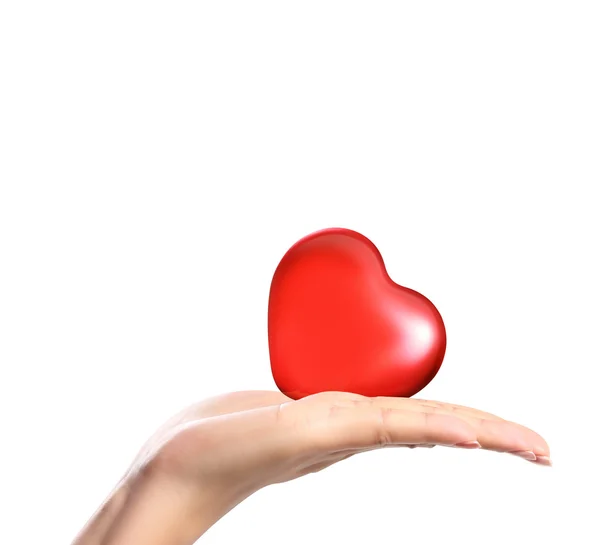 Cuore rosso nelle mani — Foto Stock