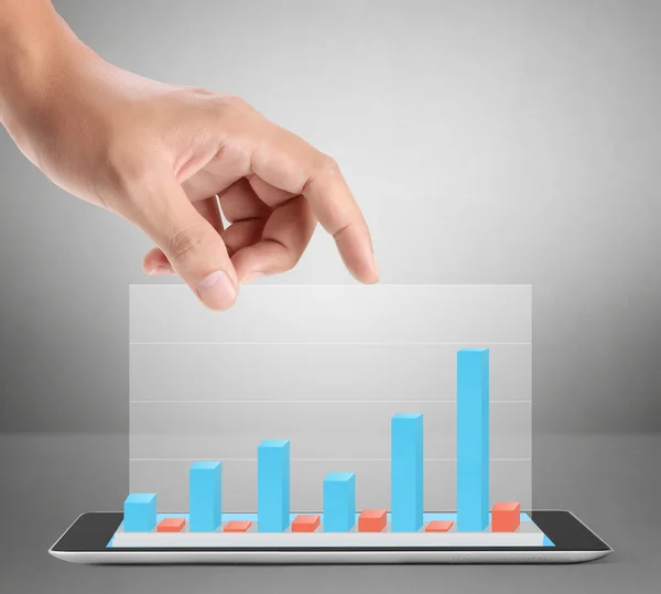 Hand mit Tablet-Computer — Stockfoto