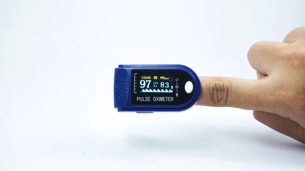 Pulsoximeter Voor Het Meten Van Polsslag Het Zuurstofgehalte — Stockfoto