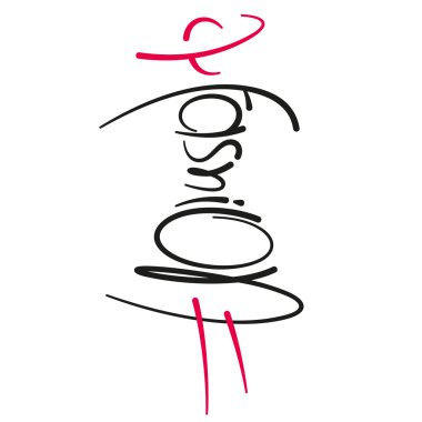 Moda logo tipografi kadın silueti, moda tipografi.