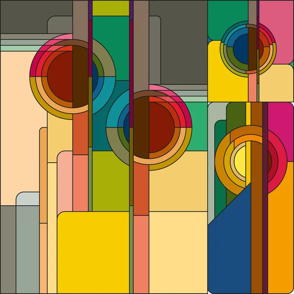 Art deco vektör renkli geometrik desen. Art deco vitray desen. Soyut desen.