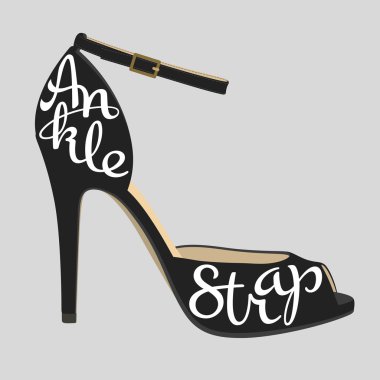 Shoe typography, ankle strap typography
