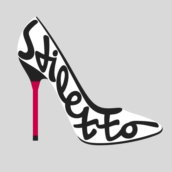 Shoe typography, stiletto heel  typography — Stock Vector