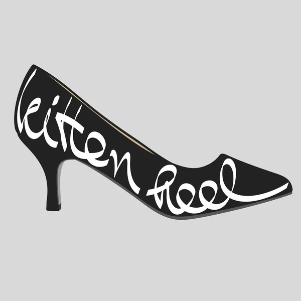 Shoe typography, kitten heel typography — Stock vektor