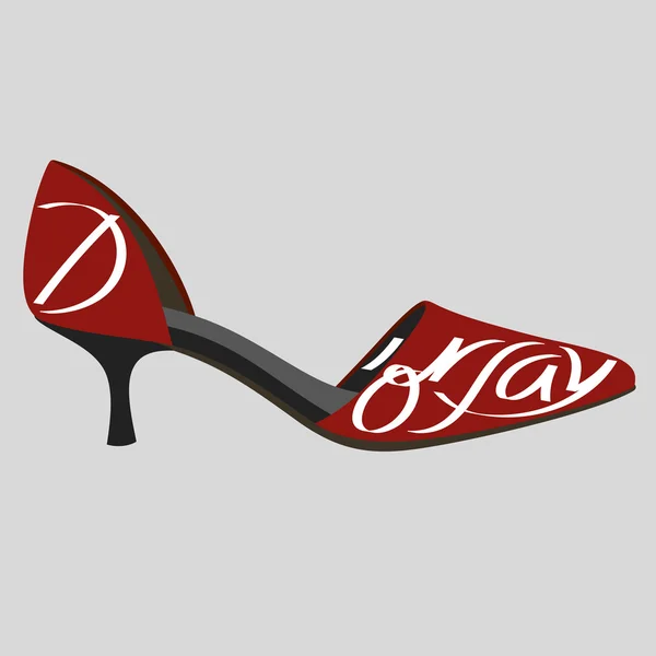 Shoe typography, D'orsay shoe typography — Stockvector