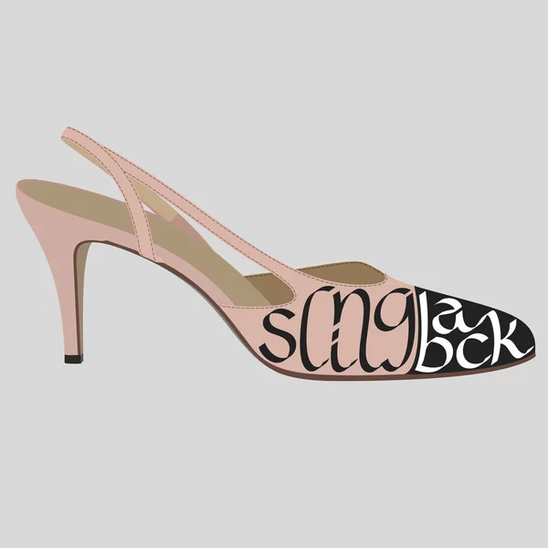 Tipografía de calzado, tipografía slingback — Vector de stock