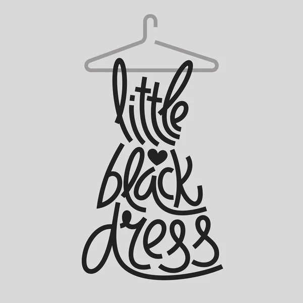 Poco tipografía vestido negro — Vector de stock