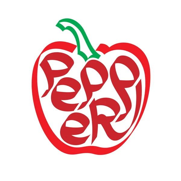 Red pepper typography — Stockový vektor