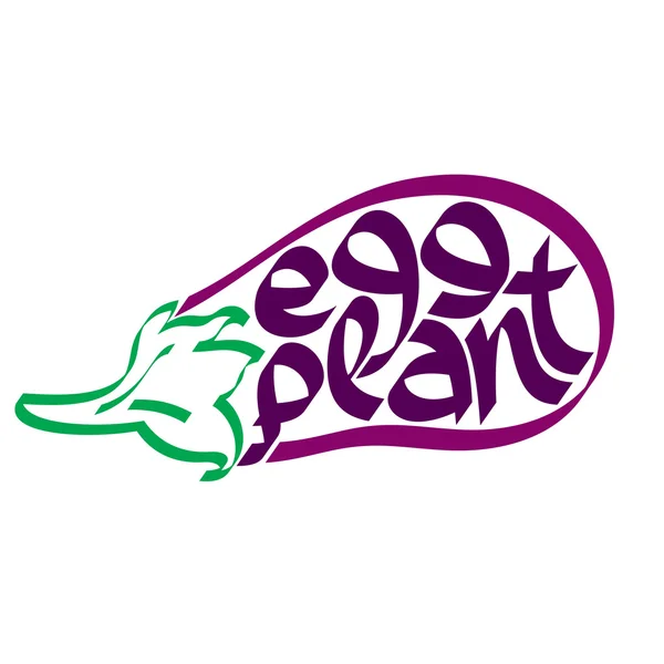 Eggplant ctypography — Διανυσματικό Αρχείο