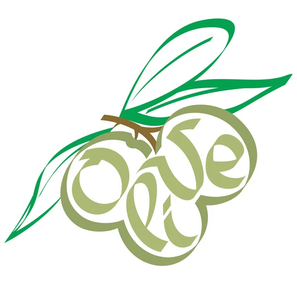 Typographie des olives — Image vectorielle