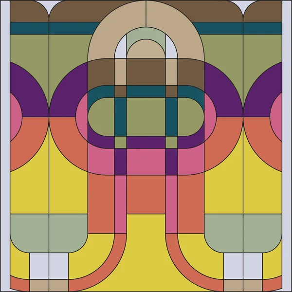 Arte deco vector patrón geométrico de color. Patrón de vidrieras Art deco. Patrón abstracto . — Vector de stock