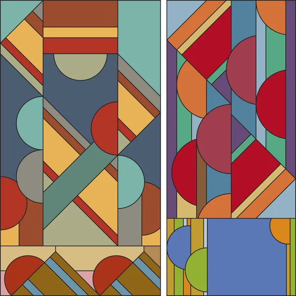 Art deco vektör renkli geometrik desen. Art deco vitray desen. Soyut desen.
