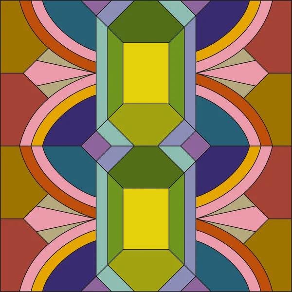 Art deco vektör renkli geometrik desen. Art deco vitray desen. Soyut desen.