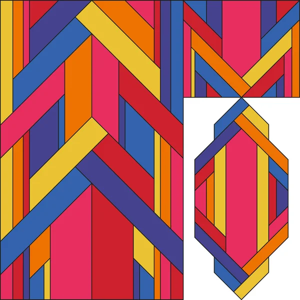 Art deco διάνυσμα χρωματιστό γεωμετρικό σχέδιο. Art deco λεκιασμένο σχέδιο γυαλιού. Αφηρημένη μοτίβο. — Διανυσματικό Αρχείο