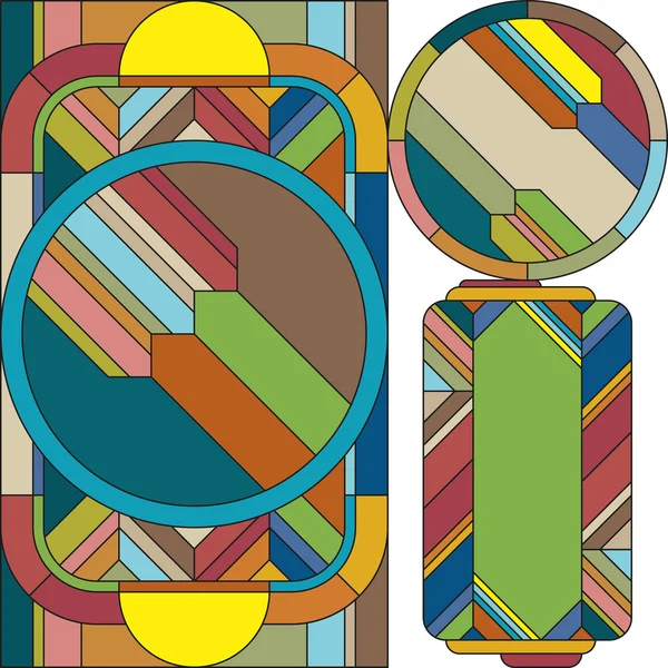 Art deco vector colored geometric pattern. Art deco stained glass pattern. Abstract pattern. — Stock Vector