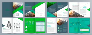 Şirket iş tanıtım rehberi broşürü, yıllık rapor, 16 sayfa minimalist düz geometrik iş broşürü tasarım şürü, A4 boyut.