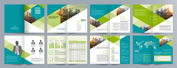 企业业务展示指南手册模板 年度报告 16页简约平面设计手册模板 A4尺寸 — 图库矢量图片