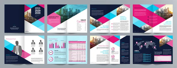 Corporate Business Presentatie Gids Brochure Template Jaarverslag Pagina Minimalistisch Platte — Stockvector