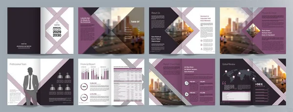 Corporate Business Presentatie Gids Brochure Template Jaarverslag Pagina Minimalistisch Platte — Stockvector