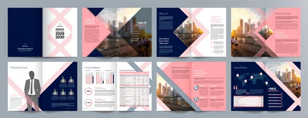 Corporate Business Presentatie Gids Brochure Template Jaarverslag Pagina Minimalistisch Platte — Stockvector