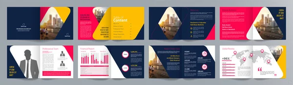 Şirket Tanıtım Rehberi Broşürü Yıllık Rapor Sayfa Minimalist Düz Geometrik — Stok Vektör