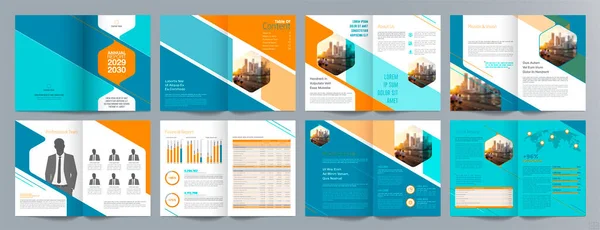 Corporate Business Presentatie Gids Brochure Template Jaarverslag Pagina Minimalistisch Platte — Stockvector