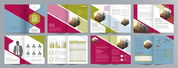 企业业务展示指南手册模板 年度报告 16页简约平面设计手册模板 A4尺寸 — 图库矢量图片