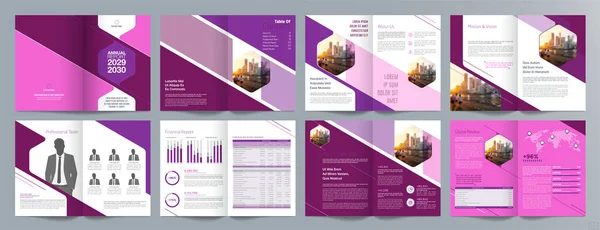 Modèle Brochure Présentation Entreprise Rapport Annuel Modèle Conception Brochure Entreprise — Image vectorielle