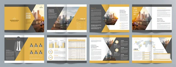 Corporate Business Presentation Guide Broschüre Vorlage Geschäftsbericht Seitige Minimalistische Flache — Stockvektor