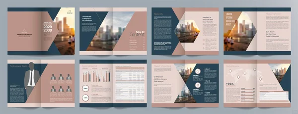 Corporate Business Presentation Guide Broschüre Vorlage Geschäftsbericht Seitige Minimalistische Flache — Stockvektor