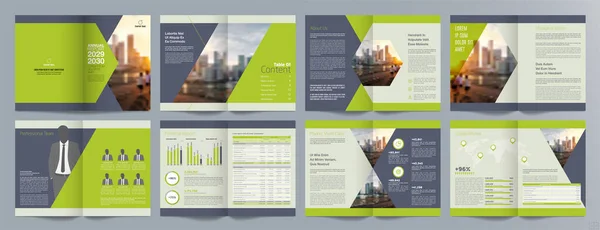 企业业务展示指南手册模板 年度报告 16页简约平面业务手册设计模板 — 图库矢量图片