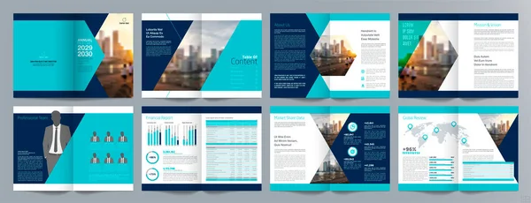 Corporate Business Presentatie Gids Brochure Template Jaarverslag Pagina Minimalistische Platte — Stockvector