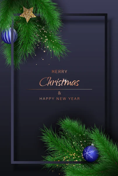 Fondo de Navidad. Feliz Navidad tarjeta vector Ilustración. — Archivo Imágenes Vectoriales